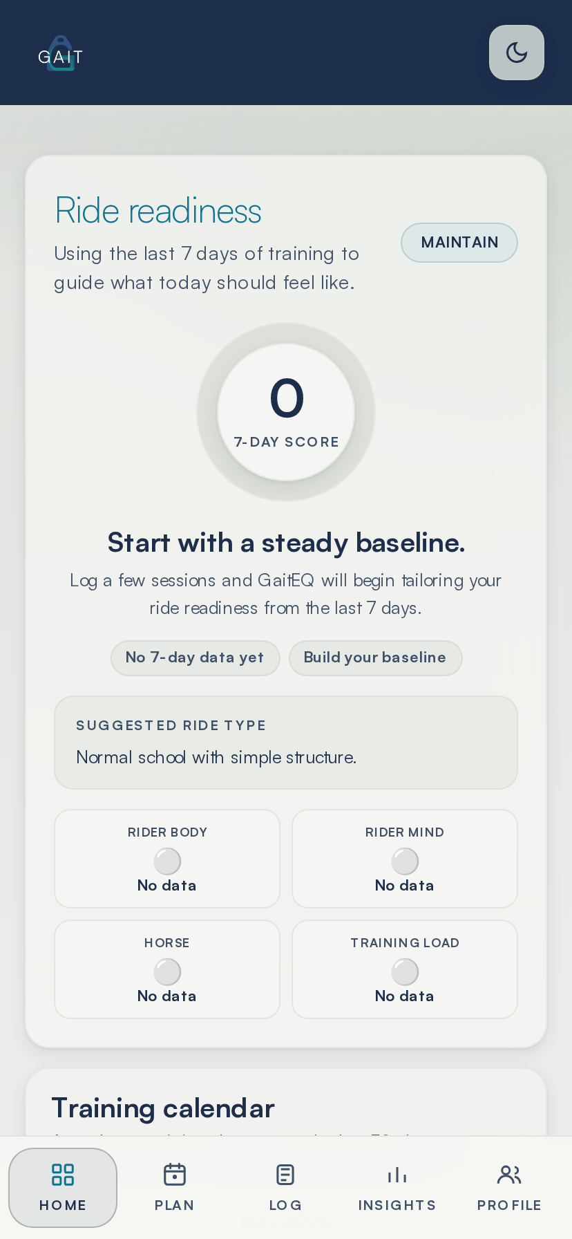 Today screen showing ride readiness.